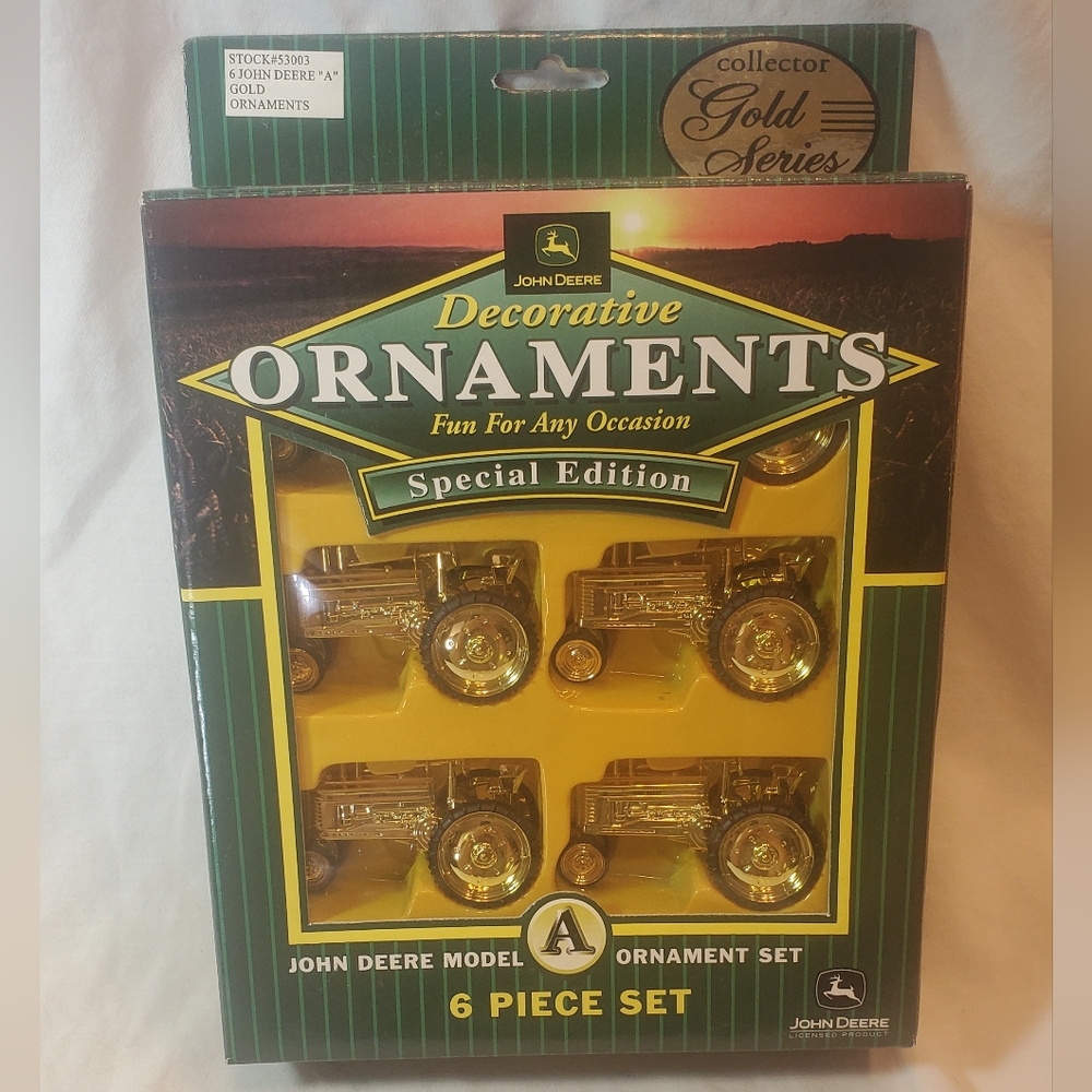 John Deere Special Edition Gold Series Model B Decorative Ornaments, Set Of 6
